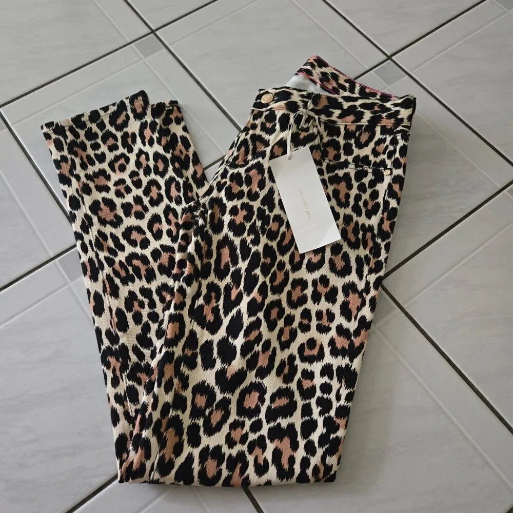 NWT Kate Spade Broome Street Leopard Print Skinny Jeans 27